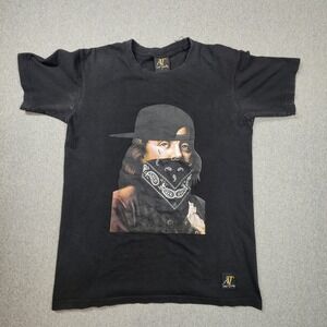 AT Good Quality Graphic Tee Mens Large Black Fair Benjamin Franklin Bandana Mask